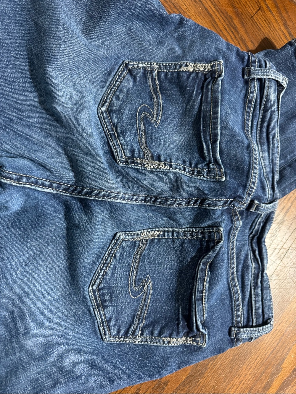 Silver Jeans Indigo Blue Denim Waistband Detail 31 x 27 straight leg crop